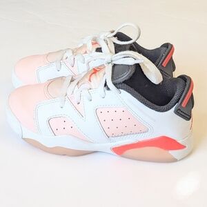 Youth Air Jordan 6 Retro Low PS "Atmosphere" Pink and White Sneakers